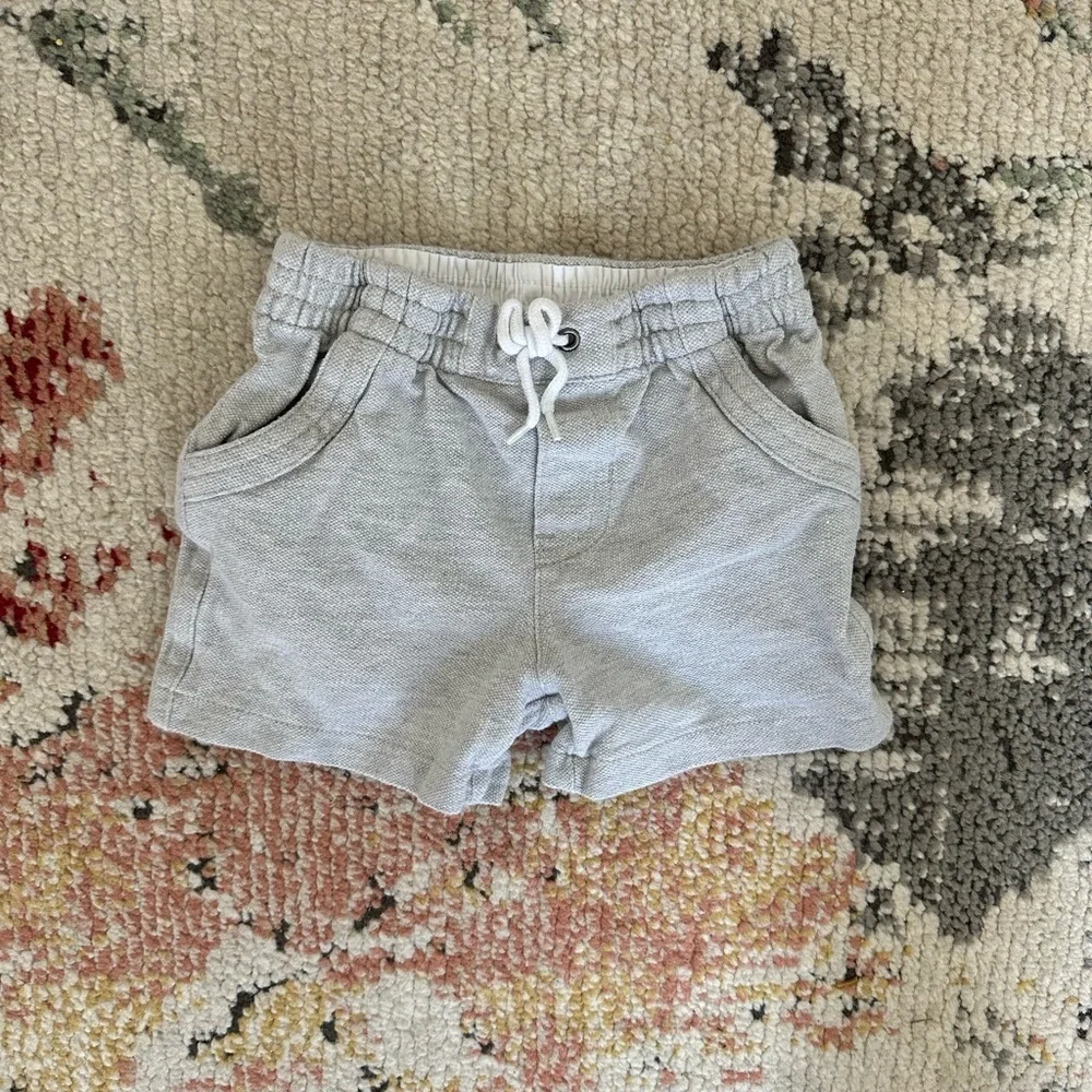 Ralph Lauren 12 Month Baby Boy Gray Knit Oxford Pull On Shorts